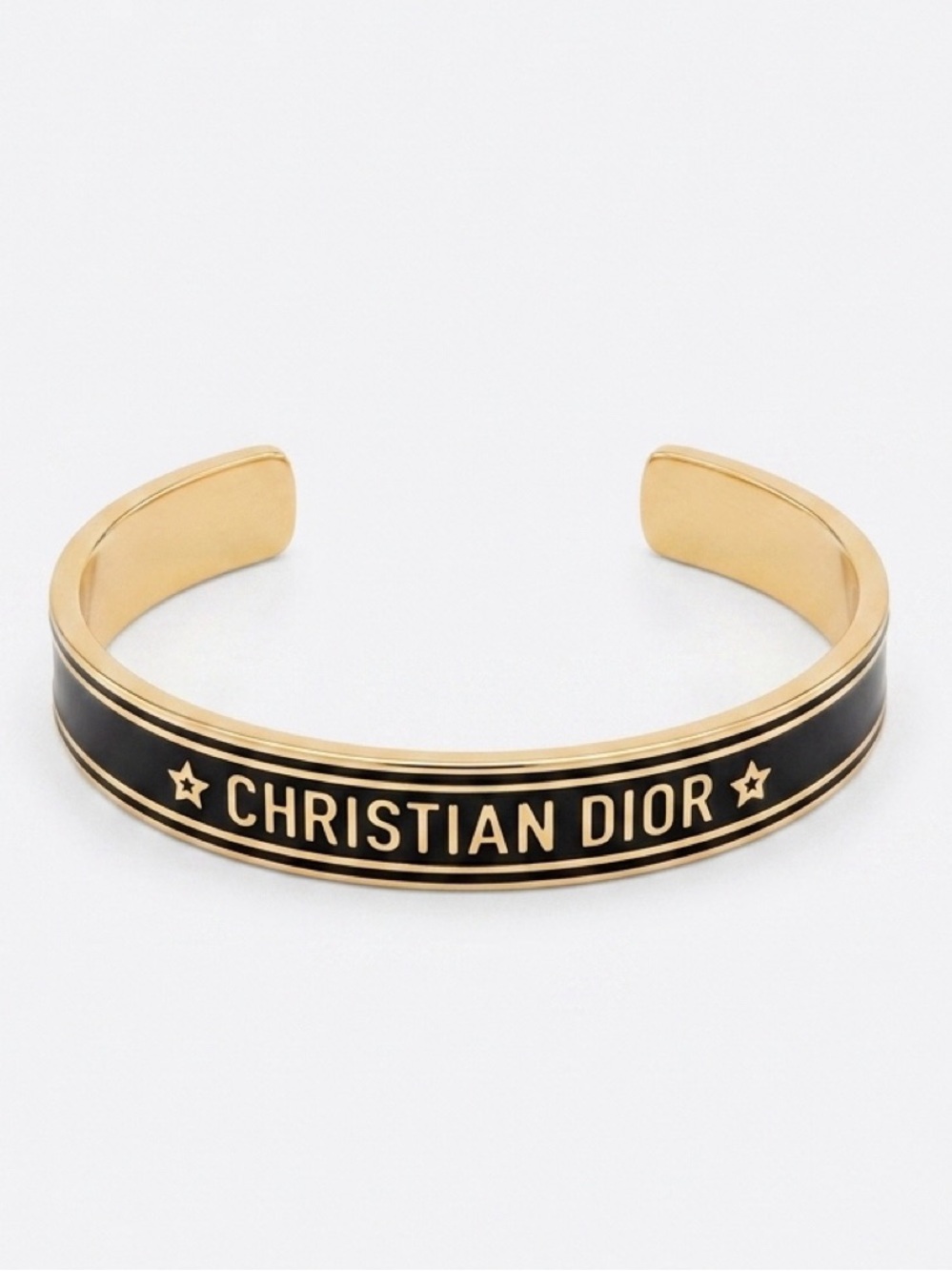 Black and Gold Logo Cuff Bracelet